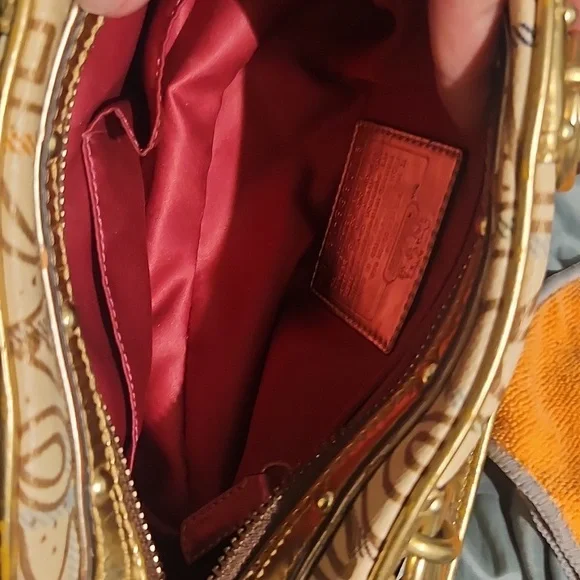 Coach Gold and Tan Satchel - Picture 6 of 7